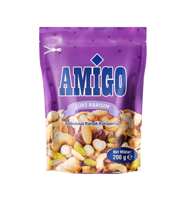 AMİGO LÜKS KABUKSUZ KARIŞIK KURUYEMİŞ 200 GR