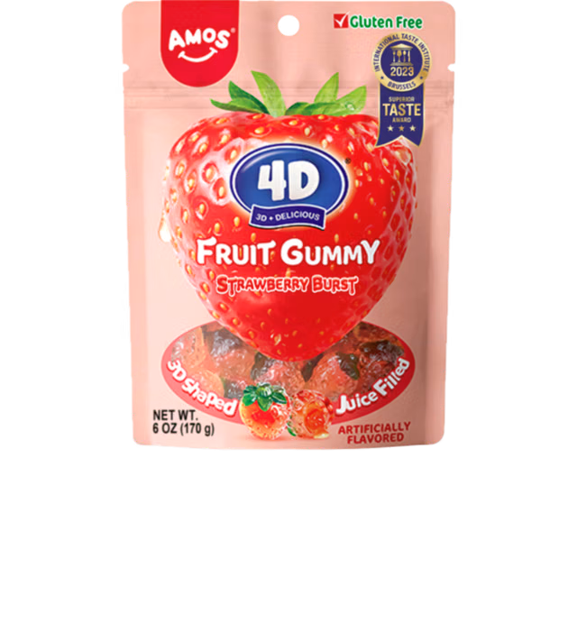 Amos 4D Fruit Gummy Strawberry Burst