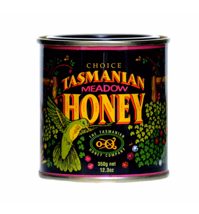 Tasmanian Honey Company Tasmanian | Meadow Honey | 350g | Unfiltered | Raw | Bio-Active Compounds | Product of Australia | Iconic Metal Can |