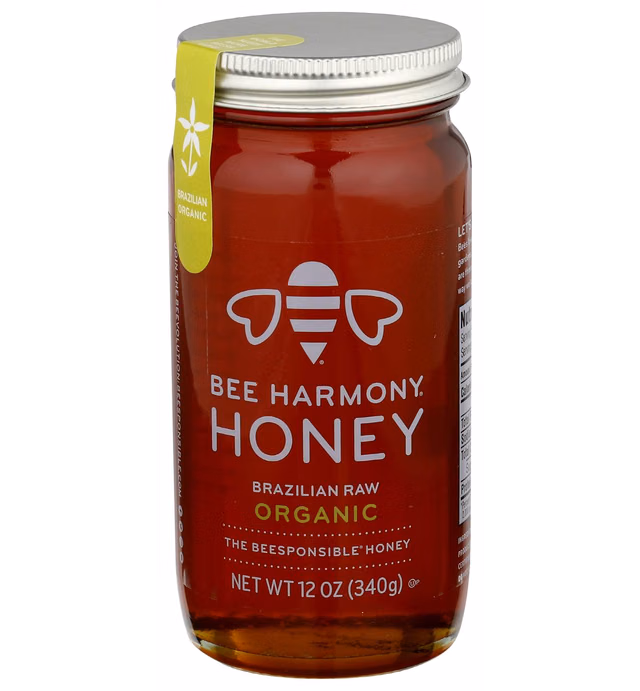 Bee Harmony Raw Honey, Organic Brazilian, 12 Ounce