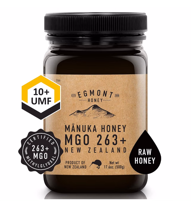 Egmont Honey Manuka Honey - MGO 263+ UMF 10+ - 17.6oz Original from New Zealand (500g)