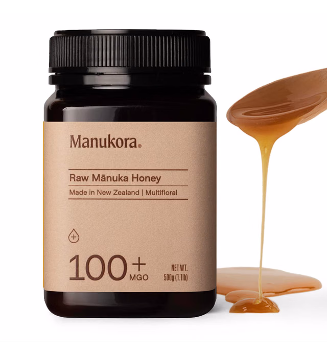 Manukora MGO 100+ Multifloral Raw Manuka Honey (500g/1.1lb) - Authentic Non-GMO New Zealand Honey, MGO Certified, Traceable from Hive to Hand