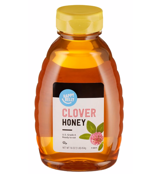 Amazon Brand - Happy Belly Clover Honey, 16 Ounce
