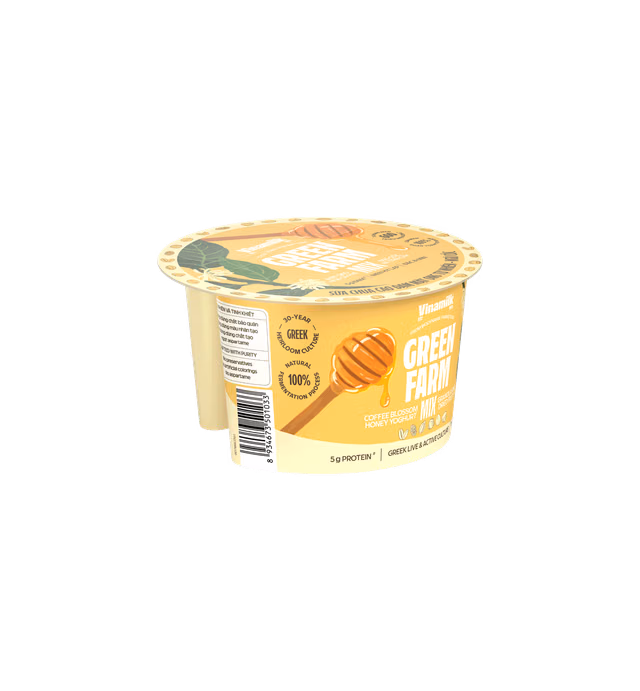VINAMILK GREEN FARM HIGH PROTEIN YOGURT HONEY - GRANOLA