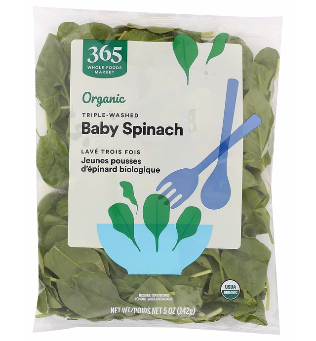 365 by Whole Foods Market, Organic Baby Spinach, 5 oz