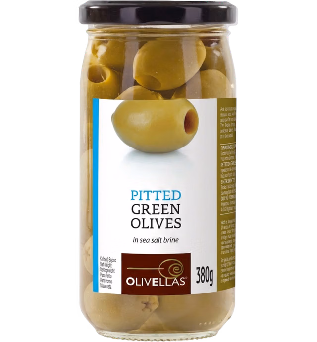 Green pitted olives