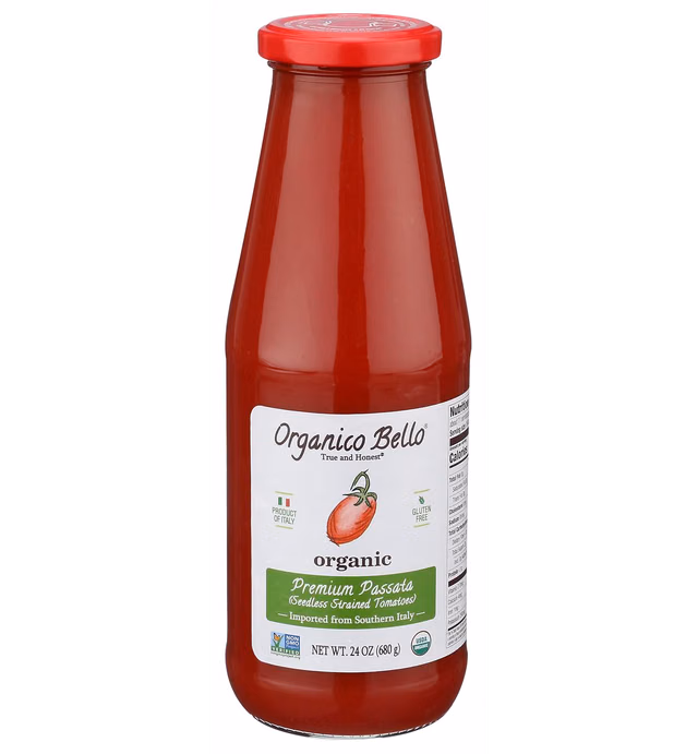 ORGANICO BELLO Organic Strained Passata Tomatoes, 24 OZ
