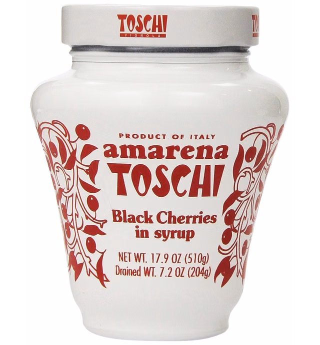 Amarena Toschi Italian Black Cherries in Syrup 17.9 Oz.