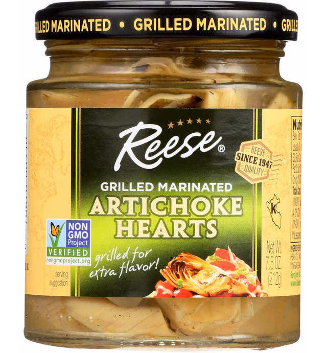 Reese Grilled Marinated Artichokes Hearts, 7.5-Ounces (Pack of 12)