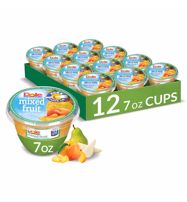 Dole Mixed Fruit In Light Syrup, 7-Ounce Containers (Pack of 12)