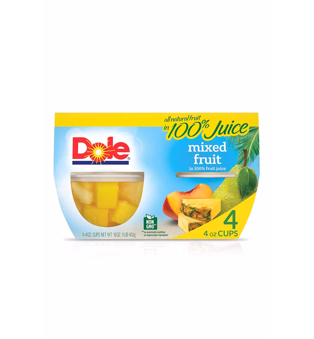Dole Mixed Fruit, 4 Oz, 4 Ct
