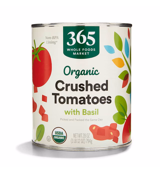 365 by Whole Foods Market, Organic Crushed Tomatoes With Basil, 28 Ounce