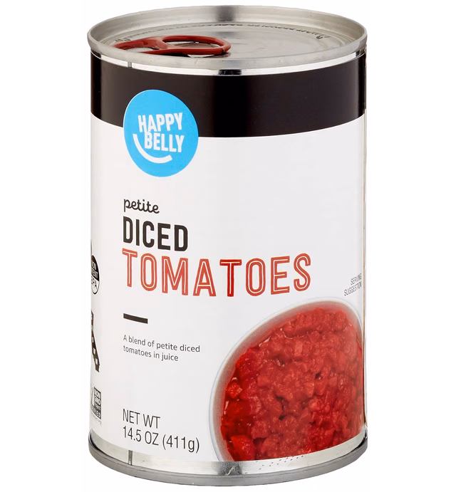 Amazon Brand - Happy Belly Petite Diced Tomatoes, 14.5 Ounce
