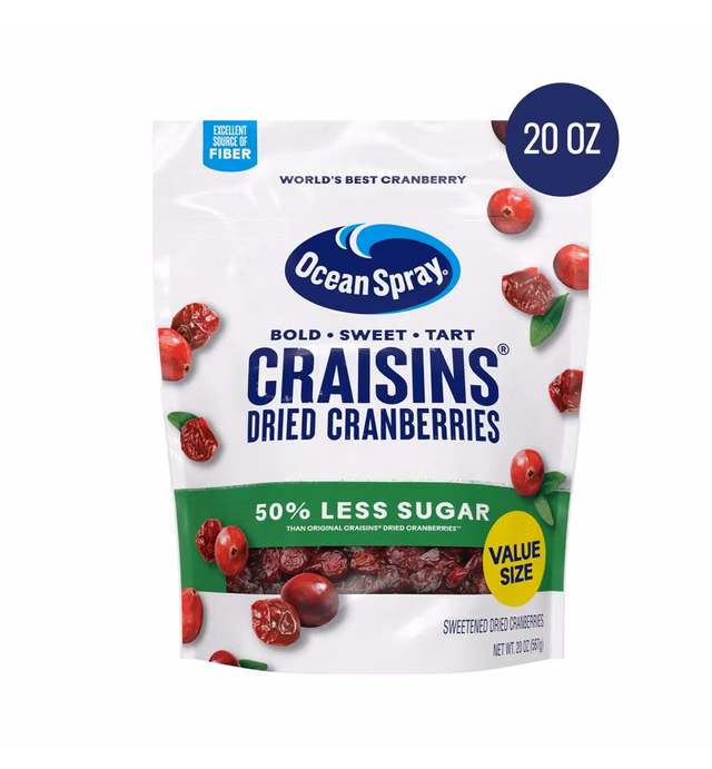 Ocean Spray Reduced Sugar Craisins Dried Cranberries - 20oz