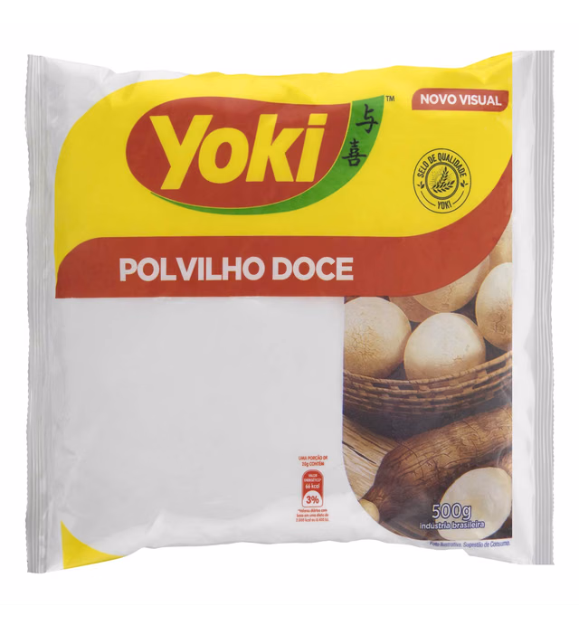 Yoki Manioc Starch Polvilho Doce oz 500g GLUTENFREE, 17.6 Ounce, (Pack of 2)