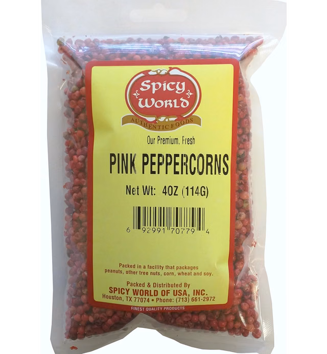 Spicy World Pink Peppercorns 4 Oz Whole - Steam Sterilized, Carefully Packaged