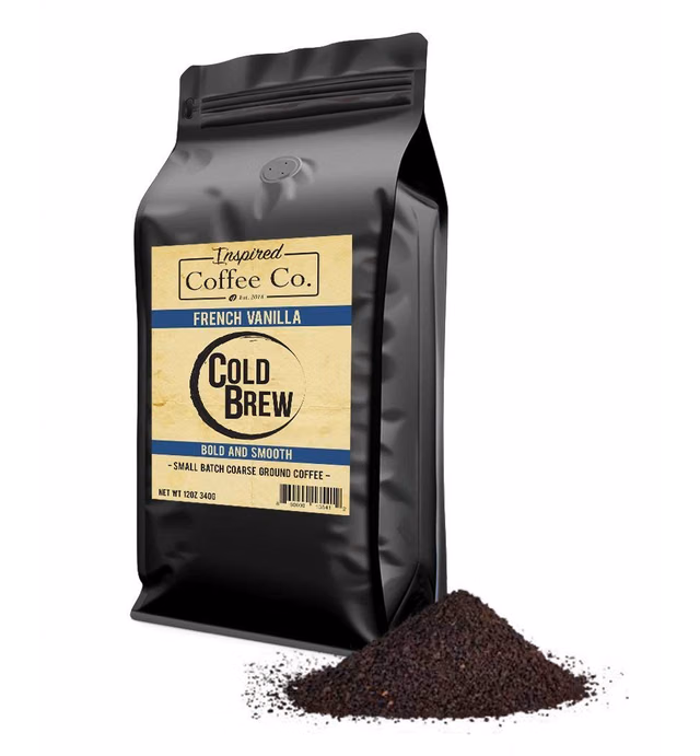 French Vanilla - Flavored Cold Brew Coffee Grounds - Inspired Coffee Co