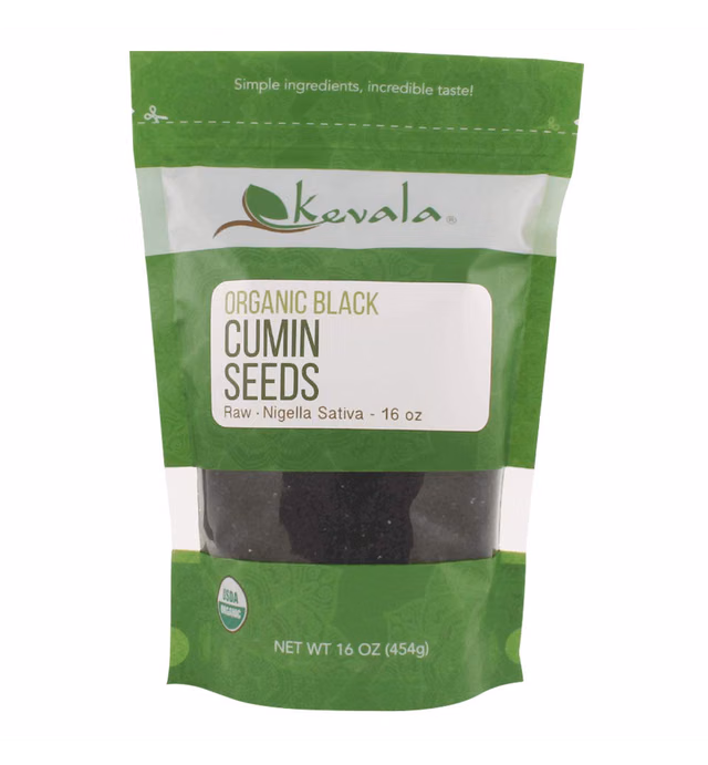 Kevala Organic Raw Black Cumin Seeds (Nigella Sativa) 1 Lb