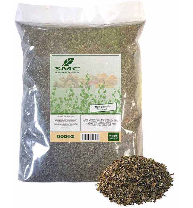 Mint Leaves (Crushed) 2 Pounds Bulk Bag-Mentha