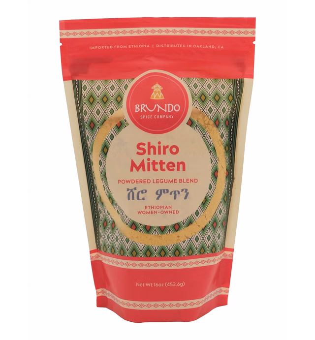 Ethiopian Shiro/Shouro Mitten | Spicy Legume Shimbera (Chickpea) Blend | Processed in and Imported from Ethiopia | NON GMO | Organic | No Preservatives | ሽሮ ምጥን (1 Pound) | Make Ethiopian Shiro at home