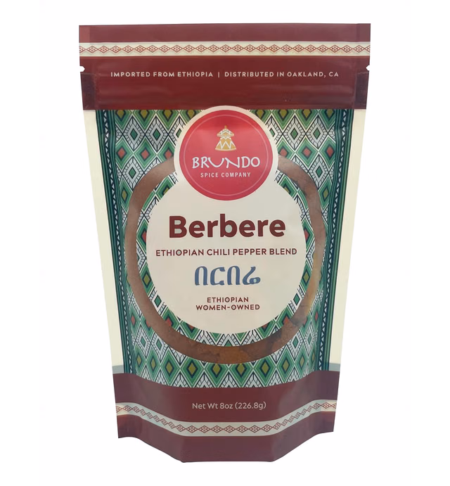 Imported Ethiopian Berbere Chili Pepper Blend (8 oz) | Authentic Berbere & All Natural East African Seasoning | NON-GMO | No Preservatives | Made and Imported from Ethiopia | በርበሬ (8oz)
