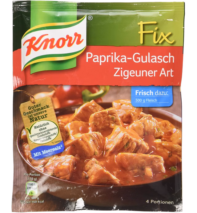 Knorr Fix gulasch with bellpeppers (Paprika-Gulsch Zigeuner Art) (Pack of 4)