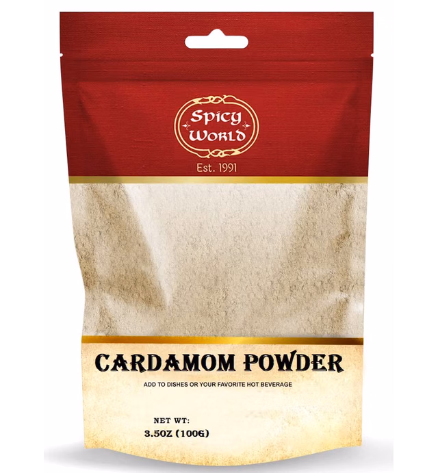 Spicy World Ground Cardamom Powder (Cardamon) 3.5 Ounce Bag