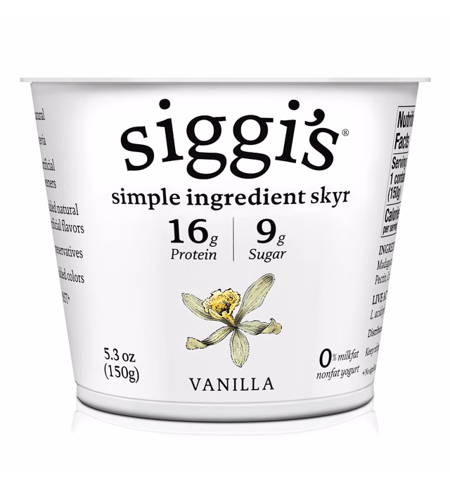 siggi’s® Icelandic Strained Nonfat Yogurt, Vanilla, 5.3 oz. Single Serve Cup – Thick, Protein-Rich Yogurt