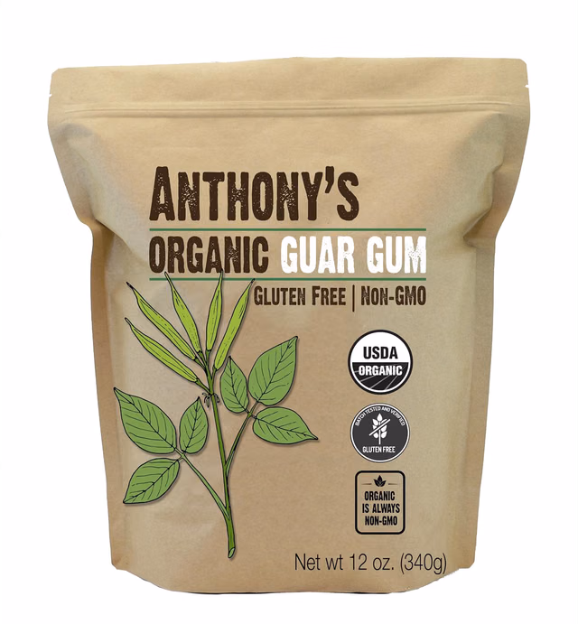 Anthony's Organic Guar Gum Powder, 12 oz, Gluten Free, Non GMO, Keto Friendly