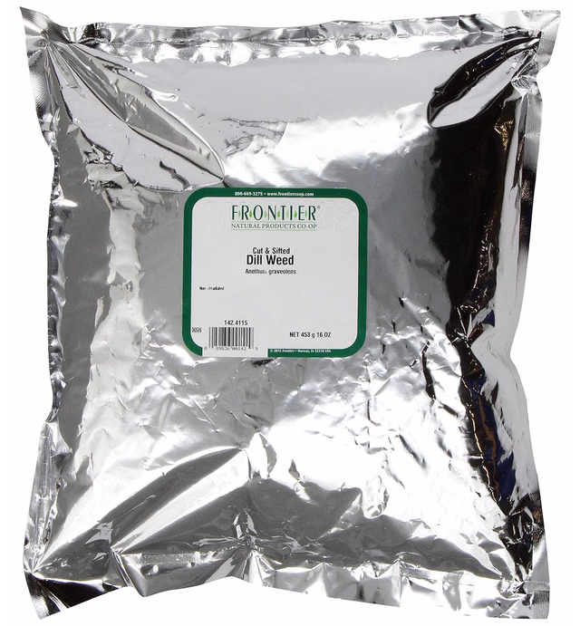 Frontier Co-op Dill Weed, Cut & Sifted, Kosher, Non-irradiated | 1 lb. Bulk Bag | Anethum graveolens L.