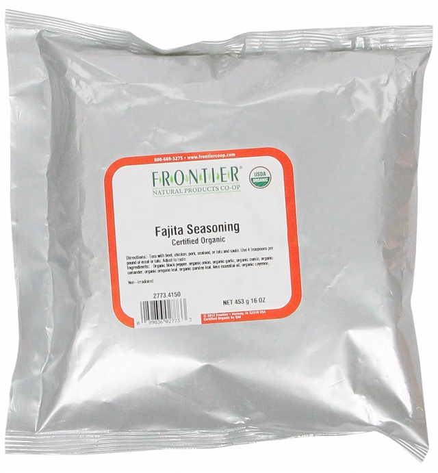 Frontier Fajita Seasoning Certified Organic, 16 Ounce Bag