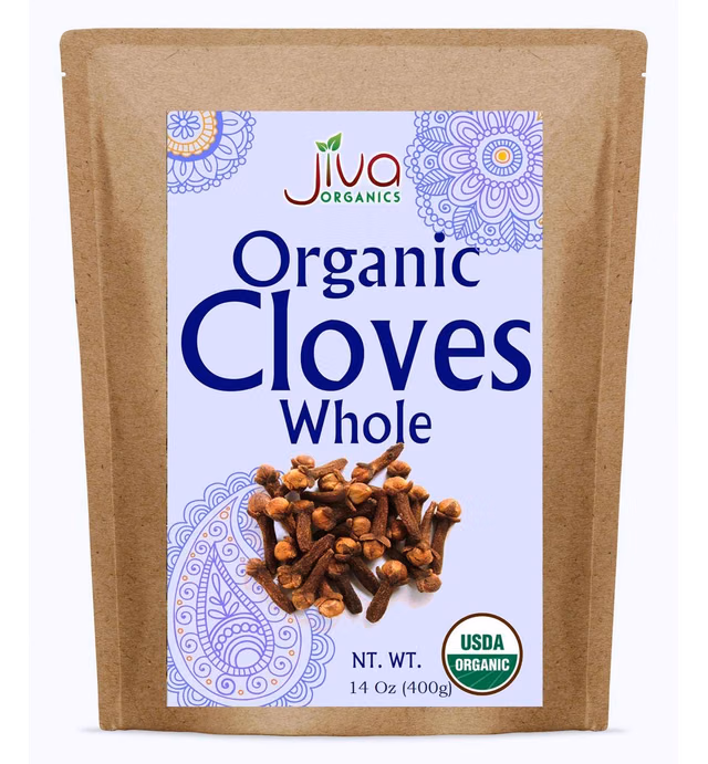Jiva Organic Cloves Whole 14 Ounce Bulk Bag - Non-GMO, Keto Friendly, Non Irradiated - Organic Dried Clove Buds Bulk