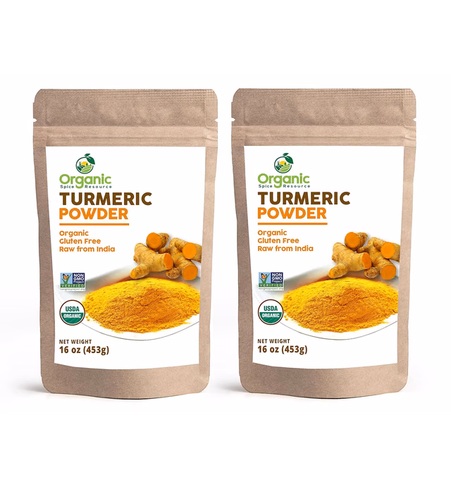 Organic Turmeric Powder w/Curcumin | 32Ounce - Pack of 2 | Lab Tested for Heavy Metal and Purity | 100% Raw from India | Spice Seasoning Powder