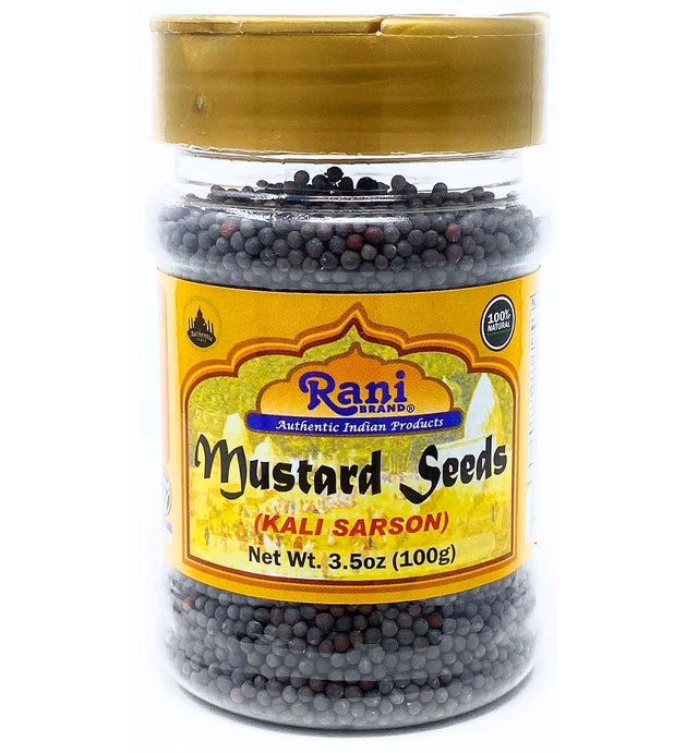 Rani Black Mustard Seeds Whole Spice (Kali Rai) 3.5oz (100g) PET Jar ~ All Natural | Gluten Friendly | NON-GMO | Vegan | Indian Origin