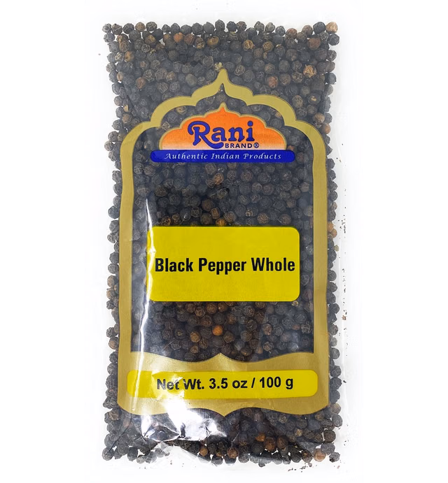 Rani Black Pepper Whole (Peppercorns), Premium Indian MG-1 Grade 3.5oz (100g) ~ All Natural | Gluten Friendly | Non-GMO | Perfect Size for Grinders!