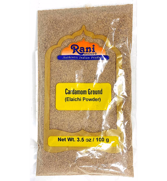 Rani Cardamom (Elachi) Ground, Powder Indian Spice 3.5oz (100g) ~ All Natural | No Color Added | Gluten Friendly | Vegan | NON-GMO | No Salt or Fillers