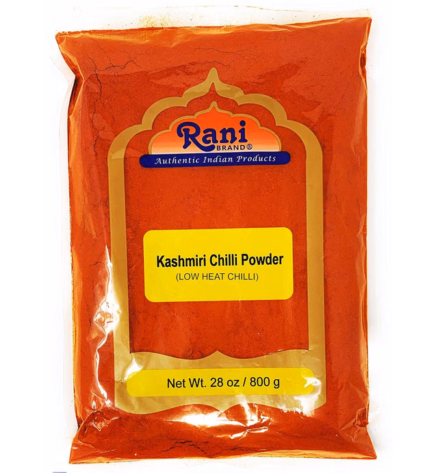 Rani Kashmiri Chilli Powder (Deggi Mirch, Low Heat) Ground Indian Spice 28oz (800g) ~ All Natural, Salt-Free | Vegan | No Colors | Gluten Friendly | Perfect for Deviled Eggs & Other Low Heat Dishes