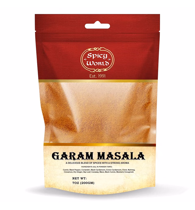 Spicy World Garam Masala Spice Powder 7-Ounce (15 Premium Spice Blend) - Salt Free, Vegan, Indian