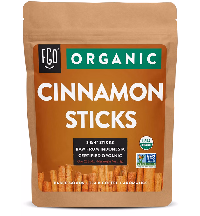Organic Korintje Cinnamon Sticks | Perfect for Baking, Cooking & Beverages | 25+ Sticks | 2 3/4" Length | 100% Raw From Indonesia | by FGO