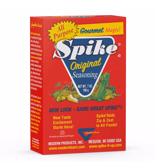 Spike Original All-Purpose Seasoning, All Natural, Low Sodium, No Sugar, No MSG, Zero Calories, Vegan, 7 oz Box
