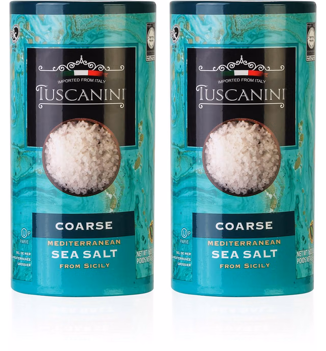 Tuscanini, Coarse Mediterranean Sea Salt, 16oz, From Sicily Italy, (2 Pack), Total of 2LB