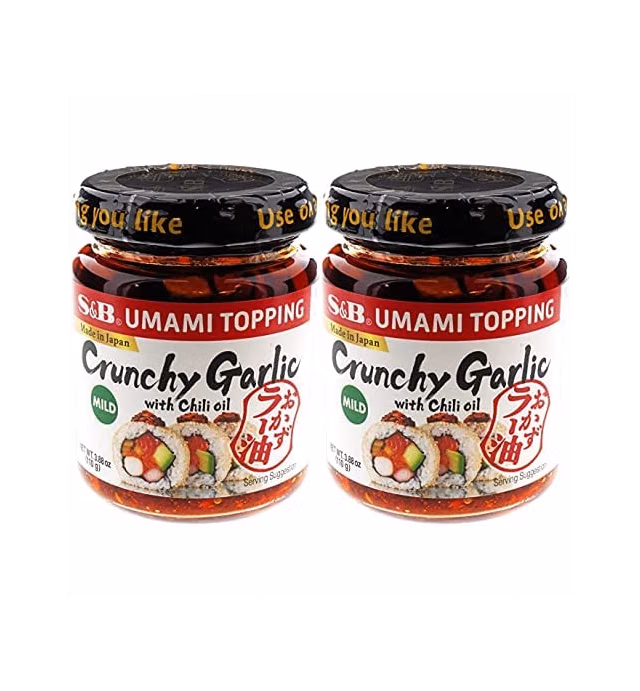 S&B Chili Oil with Crunchy Garlic, 3.9 Ounce (Pack of 2)