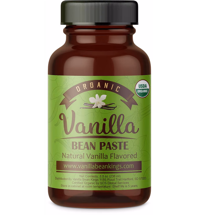 Organic Vanilla Bean Paste for Baking and Cooking - Gourmet Madagascar Bourbon Blend made with Real Vanilla Seeds - 8 Ounces