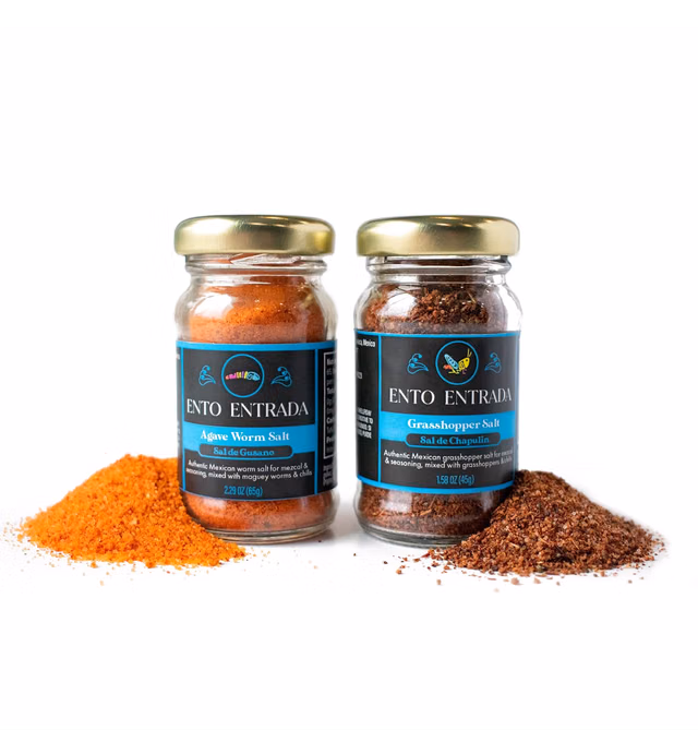 1 of Each, Sal De Gusano, Agave Worm Salt and Sal De Chapulin, Grasshopper Salt | Great Mezcal Salts and Oaxacan Seasonings.