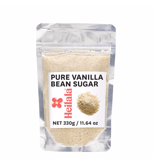 Pure Vanilla Sugar - Heilala Vanilla, Raw Sugar Infused with Pure Vanilla Extract and Ground Vanilla Beans, Vanilla Sugar for Baking and Desserts, Sustainably and Ethically Sourced Vanilla Beans, Hand-Picked from the Kingdom of Tonga - 11.6 oz
