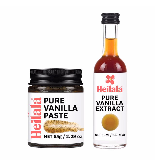 Vanilla Bean Paste and Pure Vanilla Extract for Baking (Combo Pack) - Heilala Vanilla Beans are Hand-Picked and Ethically Sourced from Polynesia, Gourmet Bourbon Variety, Loved by Bakers Worldwide