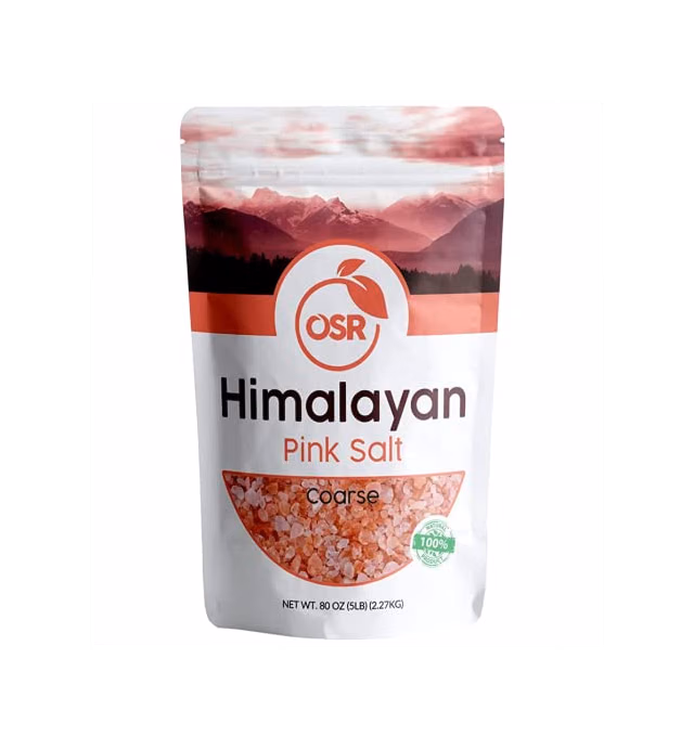 OSR Chef Himalayan Pink Salt | Coarse 5 lbs Bag (Pack of 1) | Hand Extracted at the foothill of Himalayan Range | Earthy Flavor | Nutrient and Mineral Dense | For Grinders and Salt Mills