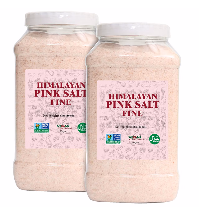 Salt 84 Pink Himalayan Salt, Fine-5lbs/Each,2PCS
