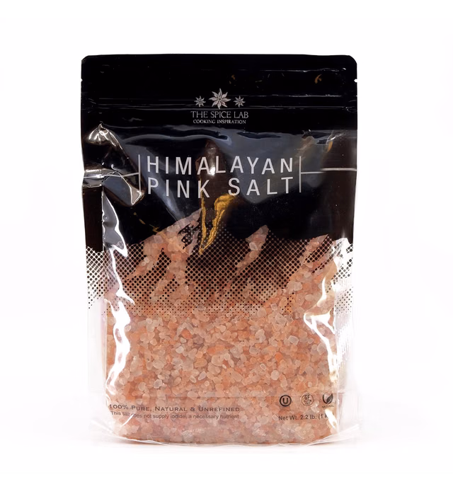 The Spice Lab Himalayan Salt - Coarse 2.2 Lb / 1 Kilo - Pink Himalayan Salt is Nutrient and Mineral Dense for Health - Gourmet Pure Crystal - Kosher & Natural Certified