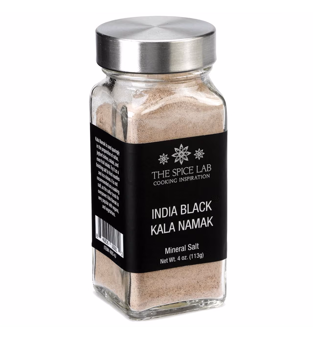 The Spice Lab Kala Namak Black Salt - Indian Himalayan Black Salt - French Jar - Vegan Kala Namak Salt Pure and Natural Indian Black Salt Gluten Free - Vegan Tofu Scramble Seasoning Natural Egg Taste